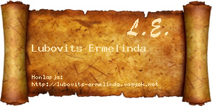 Lubovits Ermelinda névjegykártya